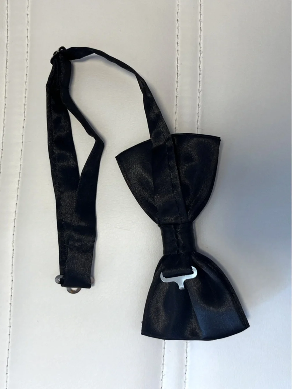 Classic Black Satin Bow Tie